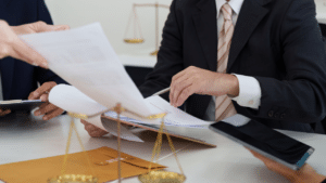 Family law attorney reviewing a motion to reconsider an Illinois court ruling with a client