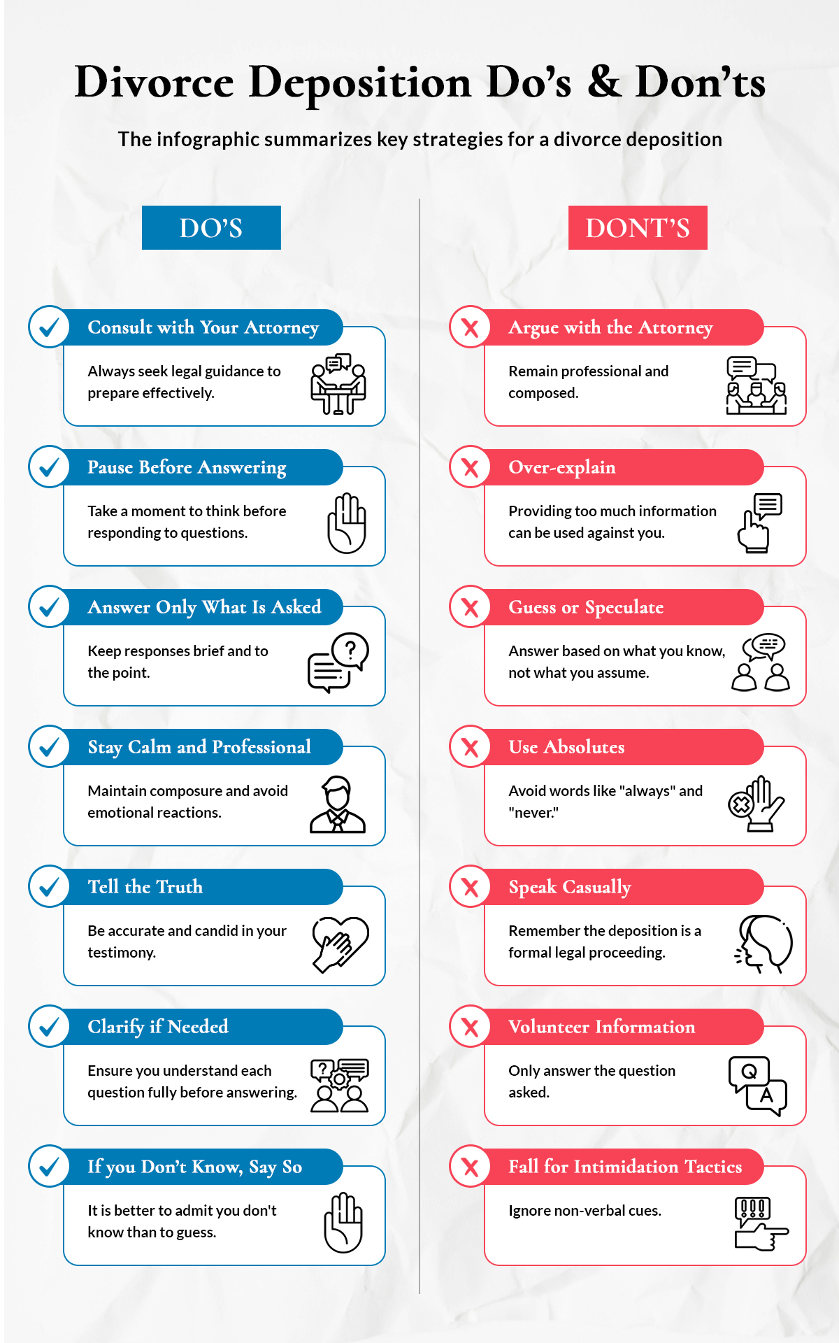 Infographic - Divorce-Deposition Preparation -Dos & Don'ts.